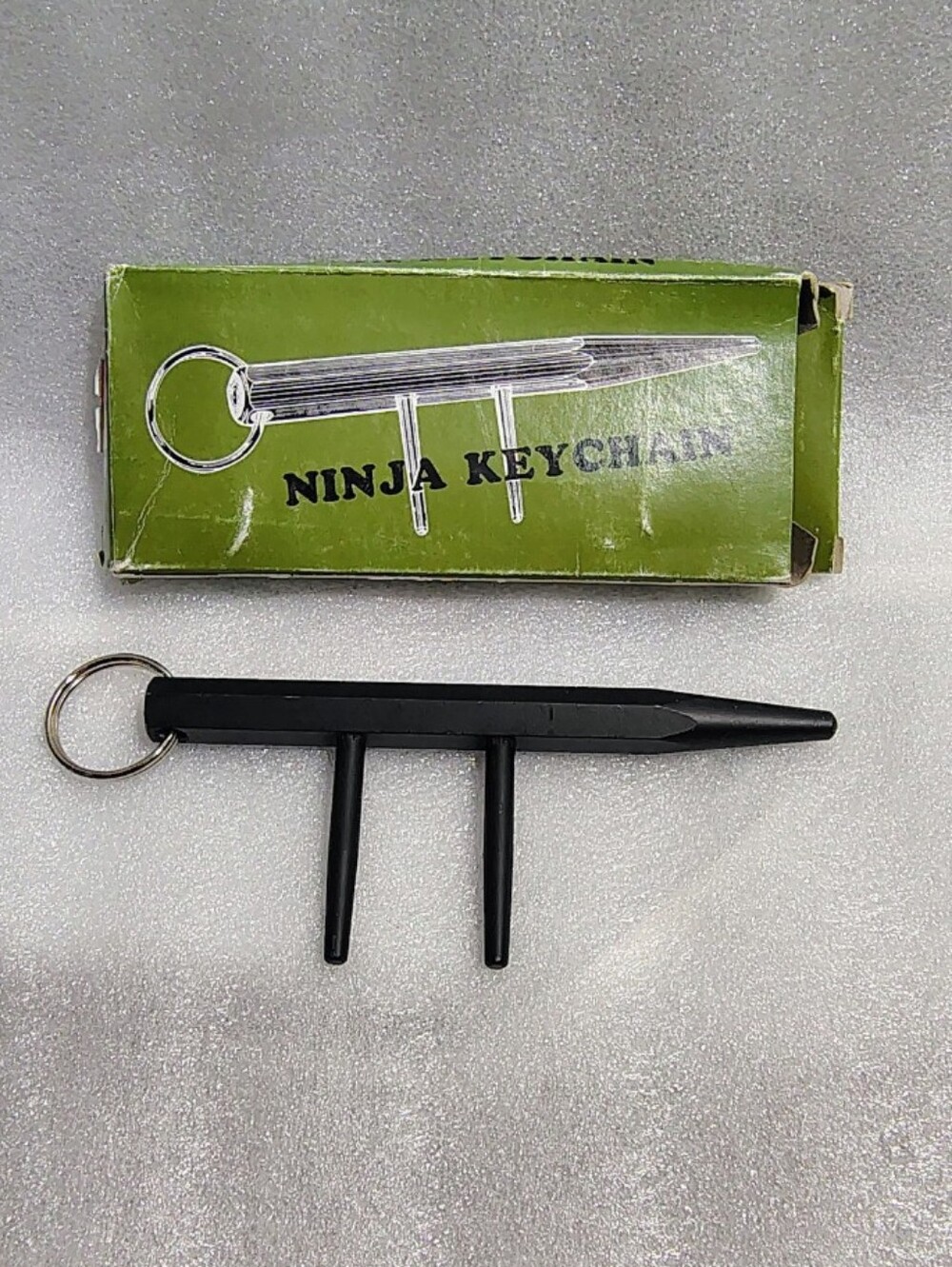 Vintage Ninja Personal Safety Keychain BLACK Kubotan NOS Unused Original Box